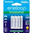 thumbnail image 1 of Eneloop Panasonic BK-4MCCA6BA AAA 2100 ciclos Ni-MH baterías Recargables precargadas, Paquete de 6 baterías, 1 of 6