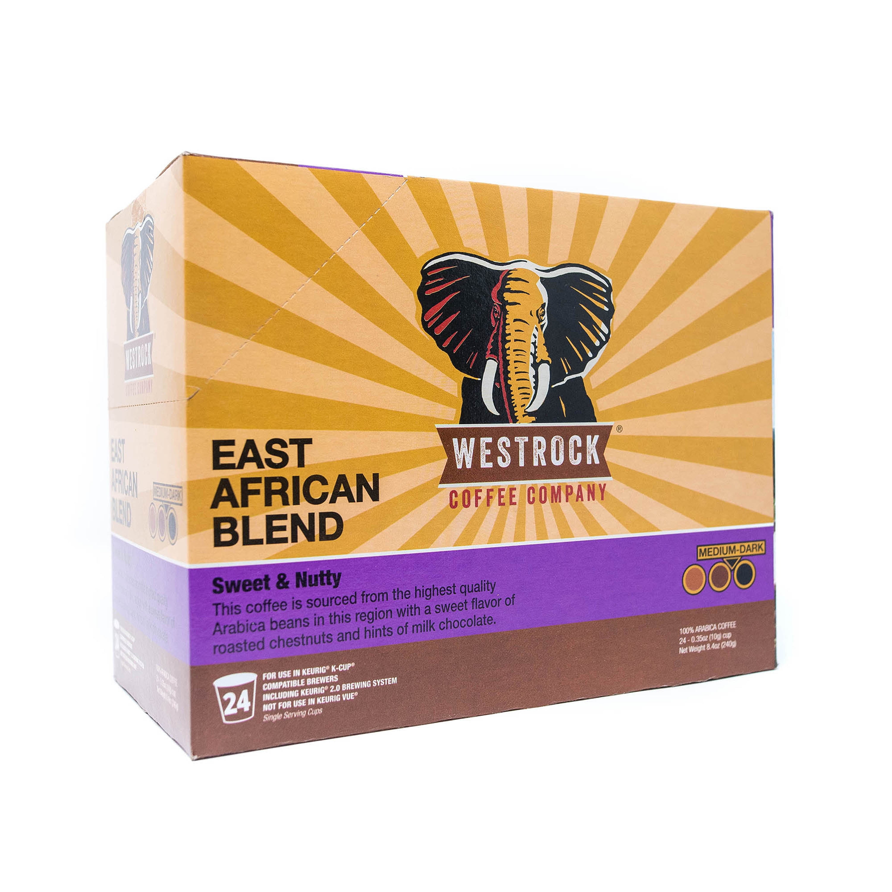 Westrock Coffee East African Blend KCup Coffee Pods, MediumDark Roast