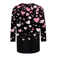 thumbnail image 5 of Staron Vente de Liquidation Chandails de la Saint-Valentin pour Femmes T-Shirt à Manches 3/4 Col Rond Coupe Ample Chandails Cœur d'Amour T-Shirt Graphique T-Shirts Basiques Hauts Chemisiers, 5 of 5