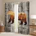thumbnail image 2 of Homewish Safari Animal Bear Black Out Curtains,Rustic Pine Tree Curtains Pack of 2 (42x63 Each),Orange Gray Bedroom Curtains For Boys Kids,Breathable Home Decor, 2 of 6
