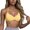 Yellow, variant on Manzbdm Women's Halter Neck Sports Bra Ruched Front Wireless Yoga Bras