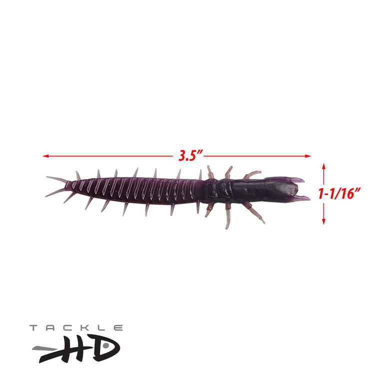 Tackle HD 25-Pack Ned-Mite Fishing Bait, 3D Scanned 3.5 Hellgrammite Ned  Rig Fish Bait, Soft Plastic Fishing Lures for Freshwater Catfish, Trout