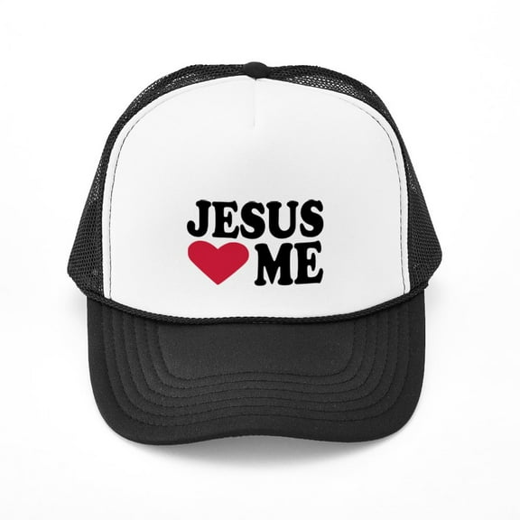 CafePress - Jesus Loves Me - Adjustable Unisex Printed Trucker Hat with Mesh Back