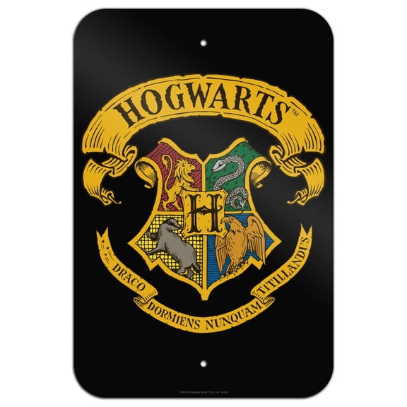 Harry Potter Ilustrated Hogwart's Crest Home Business Office Sign