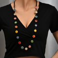 thumbnail image 1 of Collar sencillo de cerámica con cuentas planas, collar largo, cadena de clavícula de moda personalizada para mujer, accesorios de joyería, collar, 1 of 4