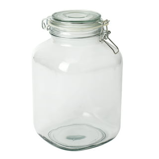 MASTERTOP Glass Jars with Lids,1 Gallon Airtight Big Glass Cookie Jar, Leak  Proof Rubber Gasket Lid, Multifunctional Storage Container for Dry Food