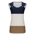 thumbnail image 3 of Tank Top for Women Summer Breathable Vest Tops Round Neck Tunic Top Lightweight Color Block Printed Sleeveless T-Shirts Casual Loose Long Shirts, 3 of 5
