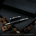 thumbnail image 3 of Wordsworth & Black Majesti Fountain Pen, Medium Nib Ink Pen, Checked Chrome - Refillable, 3 of 10