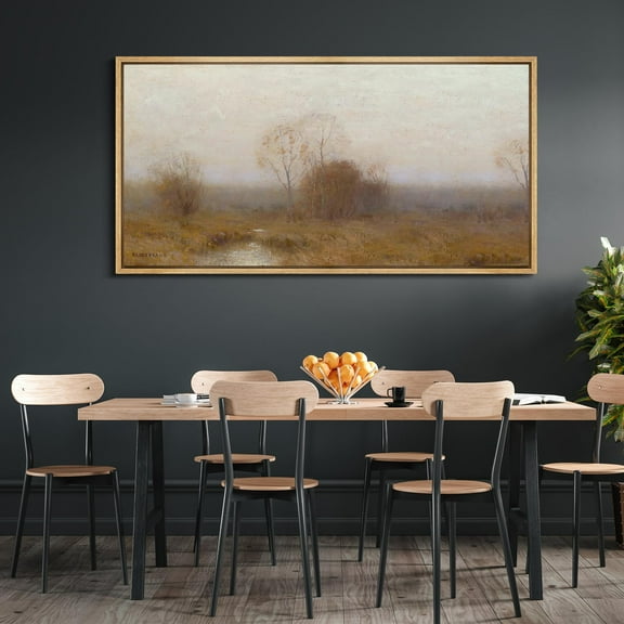 IDEA4WALL Extra Large Framed Canvas Print Wall Art Ethereal Autumn Forest Soft Toned Landscape Classic Art Nature Wilderness Vintage Wall Decor Oversized Artwork Relax/Calm for Living Room - 60"x30"