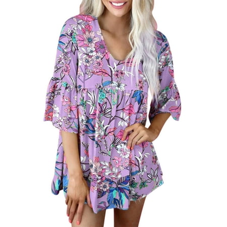 

HSMQHJWE Cute Fall Clothes Short Sleeve Scrub Jackets Womens Casual Flowers Printing Tops Crew Neck Summer Short Sleeve Casual Tshirts Blouse Scrub T Shirt