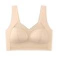 thumbnail image 3 of Yeaiivve Seamless Bras for Women Smooth Comfortable Jelly Bras Wireless Bralette Full Coverage Pull On Breathable Bras Beige,L, 3 of 7