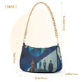 thumbnail image 3 of FORMRS Womens Shoulder Bag with Chain Strap Clutch Purse Cute Tote Handbag, Blue Planet, 3 of 7