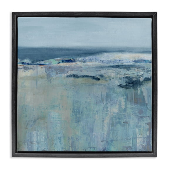 Stupell Industries Contemporary Serene Abstract Pastel Seascape Black Floating Frame Canvas Art, 18 x 18, by Carol Robinson