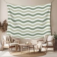 thumbnail image 2 of Sage Green Tapestry for Bedroom Wall Hanging Tapestry, Abstract Geometric Ocean Wave Stripe Ceiling Backdrop Tapestries Poster Blanket Wall Decor for Teens Room Living Room Dorm 39" x 59", 2 of 8