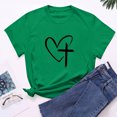 thumbnail image 2 of Camisetas de Manga Corta para las Mujeres Casual Día de Pascua Impresión Cuello de Tripulación Suelta Camiseta, Poliéster Spandex, 2 of 7