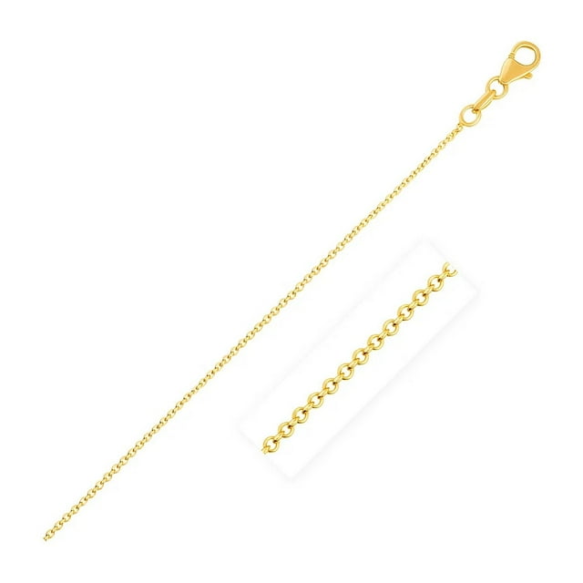 14k Yellow Gold Round Cable Link Chain 1.1mm 16 in