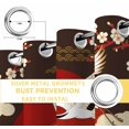 thumbnail image 6 of Japanese Style Blackout Curtains for Bedroom/Living Room, Thermal Insulated Kitchen Curtains, Modern Cranes Cherry Flower Wave Brown Grommet Darkening Window Treatment Drapes 52"x72"x2, 6 of 8