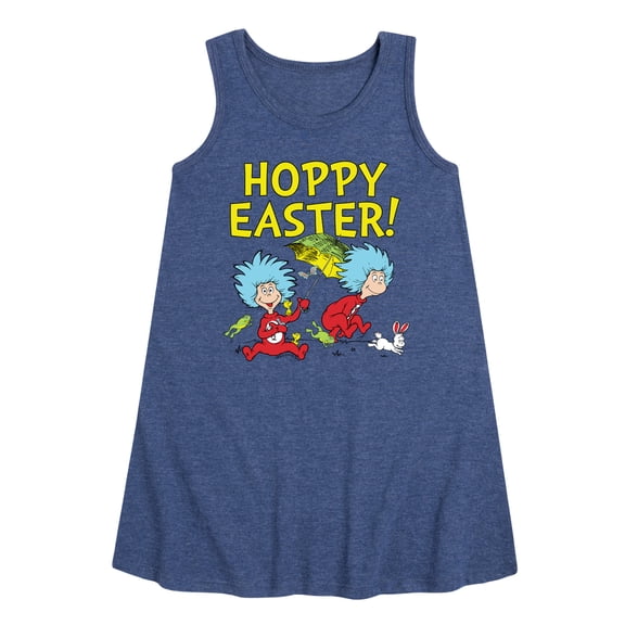 Cat in the Hat - Hoppy Easter - Toddler and Youth Girls A-line Dress