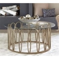 thumbnail image 3 of Pemberly Row Metal Round Coffee Table Chocolate Chrome and Clear, 3 of 4
