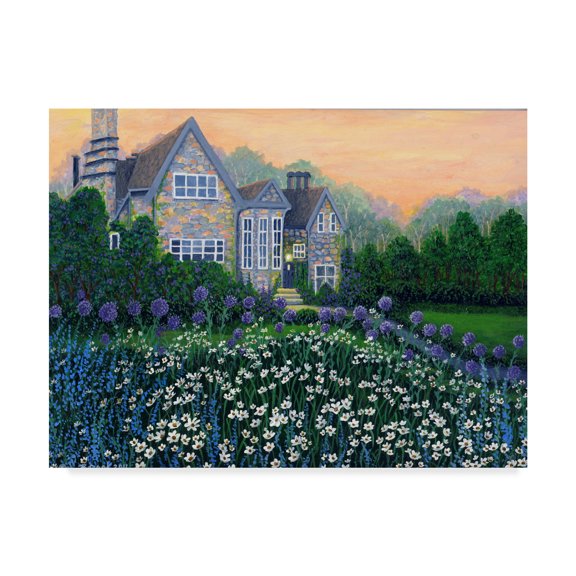 Trademark Fine Art 'English Cottage Landscape' Canvas Art by Bonnie B Cook