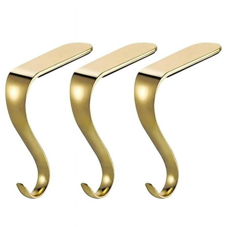 

3Pcs Hook Up Christmas Decor Gold Clothes Rack Hooks for Keys Fireplace Hanger Christmas Metal Hook Metal S Hooks