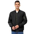 thumbnail image 2 of Chaqueta Bomber Varsity para Hombre Chaquetas de Béisbol Ligeras con Cremallera Negro L Unique Bargains Chaqueta, 2 of 6