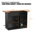 thumbnail image 4 of Home Bar Unit with Fridge Space, U-Shape Liquor Wine Cabinet, 63" Mini Bar Table, 4 of 7