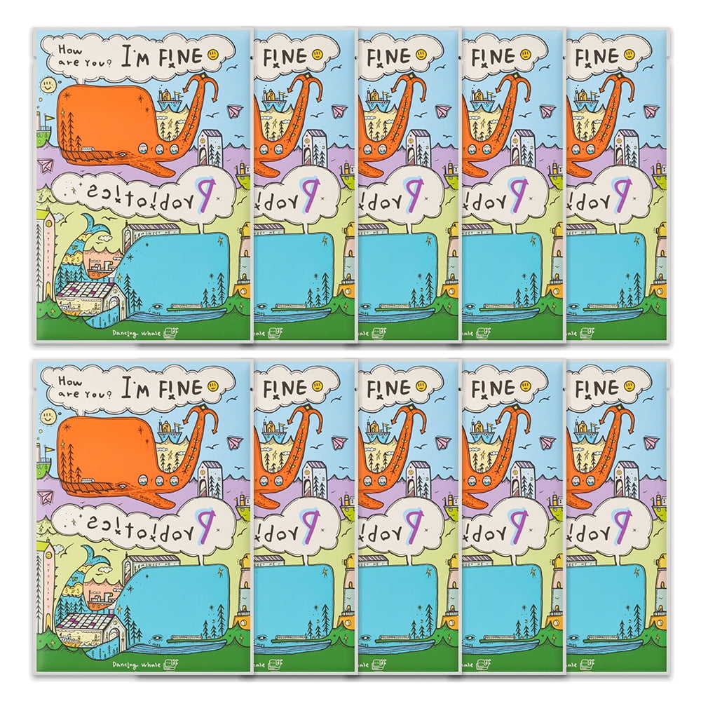 Dancing Whale - Probiotics Mask Pack Plus (10 Sheet Pack), Intensive Hydration, Moisturizing