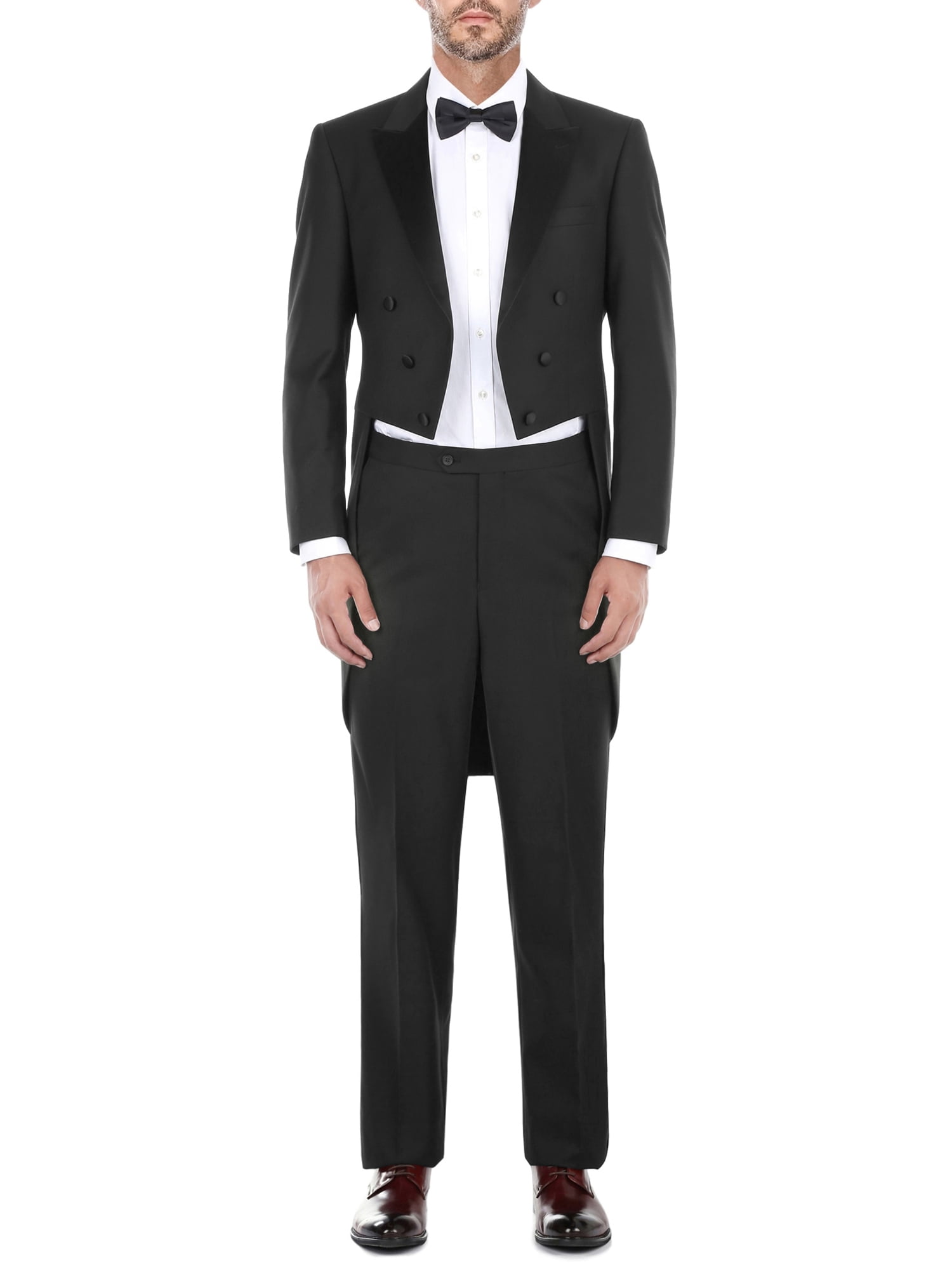6-Piece Complete Tuxedo Package with Vest & Bow-Tie Sizes 34-64 Long 