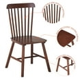 thumbnail image 5 of Set of 4 Rubber Wood Dining Chairs Natural Finish Solid Wood Seat Wide 16.54-inch Size Kitchen, Dining Room Furniture, 5 of 16