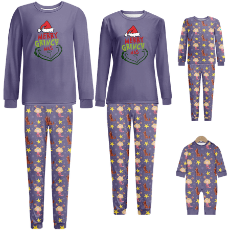 

FUNIER Holiday Family Matching Christmas Pajamas Christmas Printed Sizes Baby-Kids-Adult-Pet 2-Piece Top and Pants Bodysuits Pajamas Set