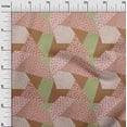thumbnail image 2 of oneOone Georgette Viscose Pink Salmon Fabric Triangle Geometric Dress Material Fabric Print Fabric By The Yard 42 Inch Wide, 2 of 4