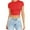 Red, variant on TANGNADE Womens Fashion Summer Short Sleeve Solid Color Cute Crop Tops, Casual Basic Crewneck Slim Fit T Shirts Brown S
