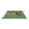 thumbnail image 2 of Ahgly Company Machine Washable Indoor Rectangle Geometric Turquoise Blue Traditional Area Rugs, 2' x 4', 2 of 4