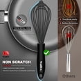 thumbnail image 4 of Set de 3 unidades de silicona y acero inoxidable Whisk Walfos, color negro, 4 of 9