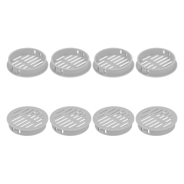 8Pcs 50mm/1.97" Ventilaciones Circulares de Soffit, Cubierta de Ventilación de Plástico, Rejilla Redonda para Armario de Baño y Cocina, Gris Claro