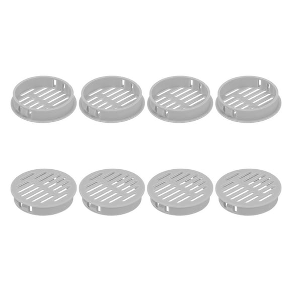 8Pcs 50mm/1.97" Ventilaciones Circulares de Soffit, Cubierta de Ventilación de Plástico, Rejilla Redonda para Armario de Baño y Cocina, Gris Claro