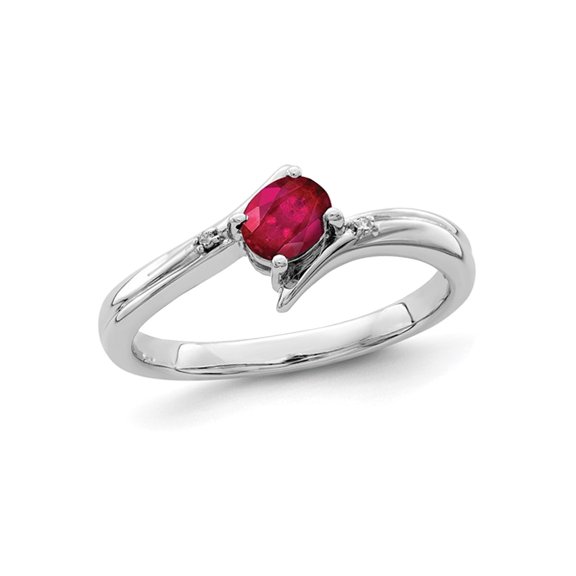 Gem & Harmony 1/3 Carat (Ctw) Oval-Cut Ruby Ring in Sterling Silver for Women