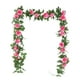 thumbnail image 2 of Juego de enredaderas de rosas artificiales | Guirnalda decorativa realista de 2 piezas de 230 cm, 10 cabezas, blanco rosa fuerte rojo sandía roja, colgante de pared floral de plástico, acento, 2 of 6