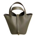 thumbnail image 2 of Bolso tipo cubo de piel auténtica para mujer, bolso de mano de alta gama, gran capacidad, capa superior de piel de vaca, bolso de cesta de verduras para mujer, 2 of 6