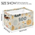 thumbnail image 4 of Yayeee 2 Pack Canvas Storage Basket with Handles for Shelves Fabric Bins Closet Organizer, Halloween Cute Pumpkins, 4 of 8