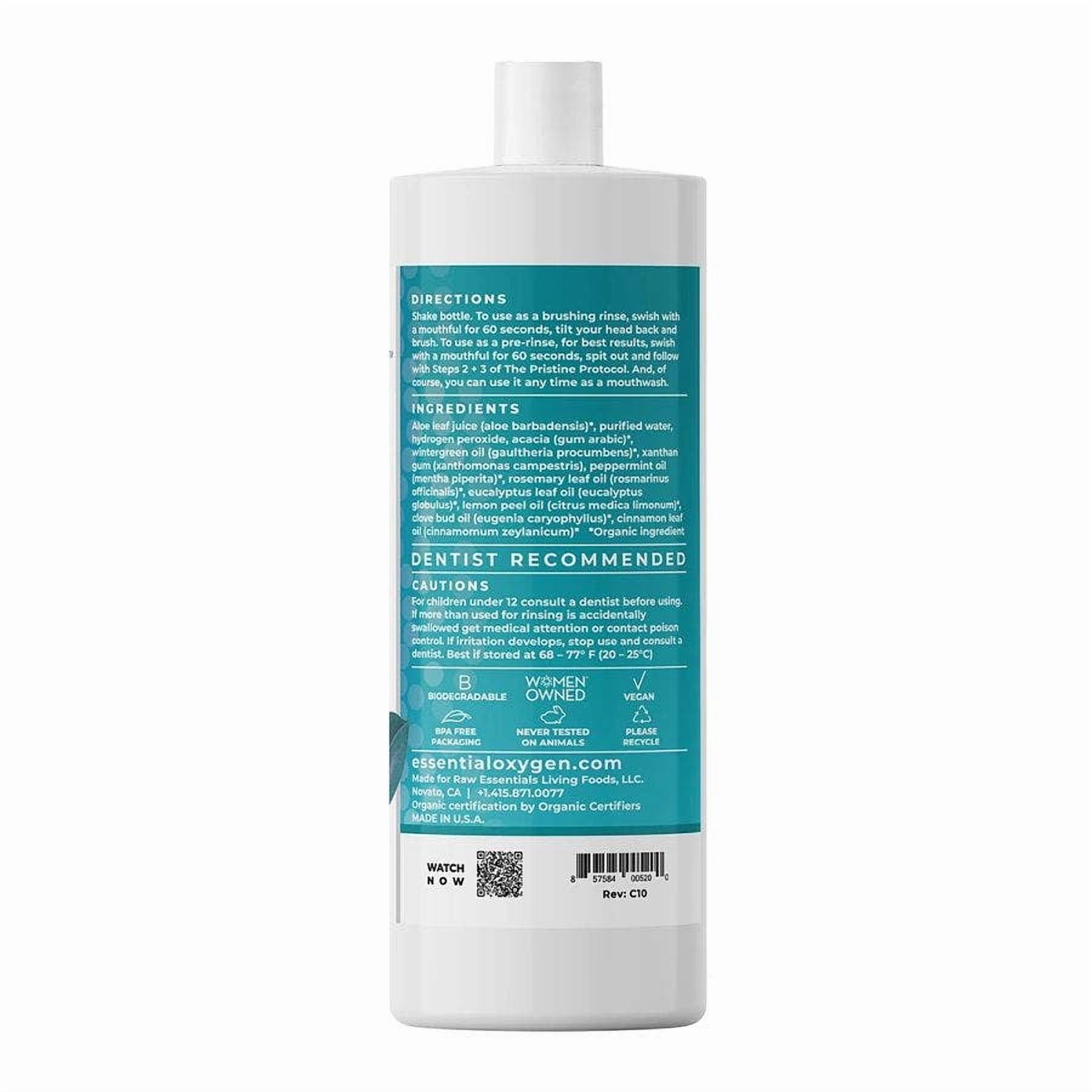 Essential Oxygen BR Organic Mouthwash, Flouride-Free,  Wintergreen, 32 oz, 3 Pack