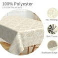 thumbnail image 3 of 60x84inches Floral Print Rectangle Tablecloth Beige Damask Pattern Polyester Table Cloth Waterproof Stain Resistant Fabric Table Cover for Kitchen Dinning Room Buffet Banquet Party Supplies, 3 of 7