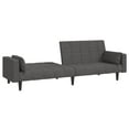 thumbnail image 2 of vidaXL 2-Seater Sofa Bed with Two Pillows Dark Grey Fabric, 2 of 5