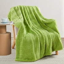 Home Soft Things Herringbone Faux Fur Throw - Dark Citron - 50" x 60"