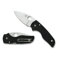 Spyderco Lil' Native G10 Black Folding Pocket Knife, 2.47" Plain Edge Blade - C230GP