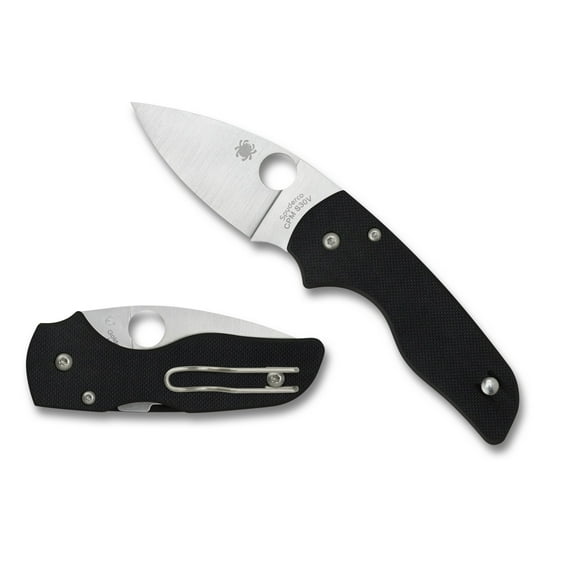 Spyderco Lil' Native G10 Black Folding Pocket Knife, 2.47" Plain Edge Blade - C230GP