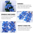 thumbnail image 4 of CRAFTHROU Christmas Tree Decoration Flower Glitter 25cm Blue Plastic Cloth Gold Powder Hexagonal 5Pcs, 4 of 5