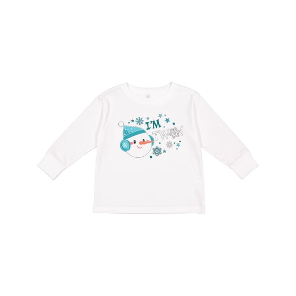 Inktastic I'm Two Winter Second Birthday with Snowman Boys or Girls Long Sleeve Toddler T-Shirt