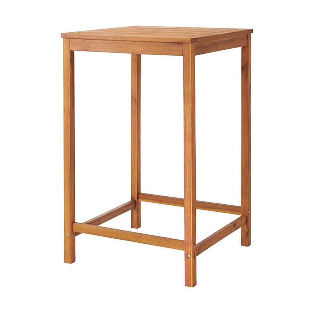 Alaterre Furniture Brandon Acacia Wood Outdoor Bar Height Bistro Set - Set of 3, Natural